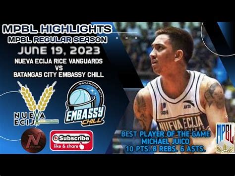 Mpbl Highlights Nueva Ecija Rice Vanguards Vs Batangas City Embass