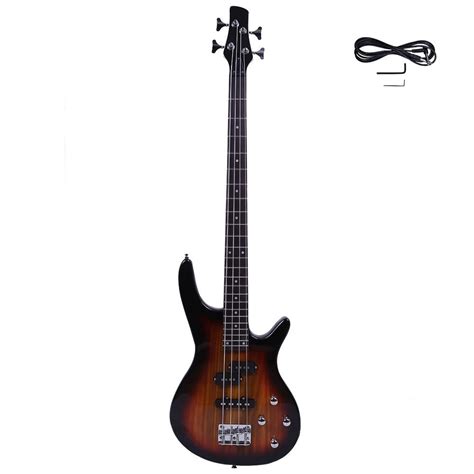 Zimtown 34 Size 4 String Exquisite Stylish Bass Guitar W Power Line And Wrench Tool