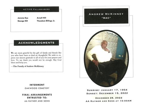 Andrew Mckinney Obituary Aa Rayner And Sons Funeral Homes