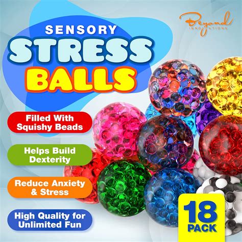 Balls Set 18 Pack Stress Balls Fidget Toys For Kids And Adults