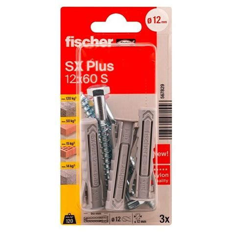 Fischer Taco universal SX Plus Ø x L 12 x 60 mm Nylon 3 ud BAUHAUS