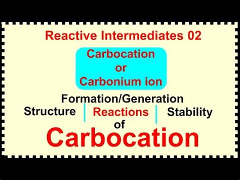 Reactive Intermediates 02 Carbocation Formation Generation