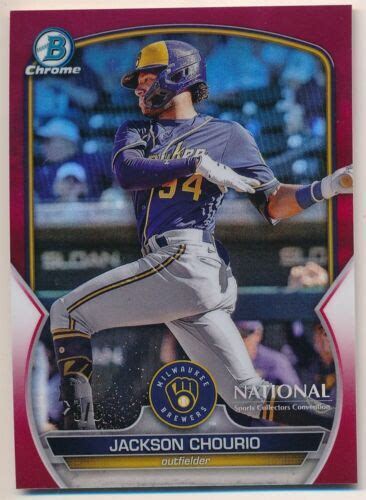 JACKSON CHOURIO 2023 BOWMAN CHROME NSCC RC ROOKIE RED REFRACTOR BREWERS