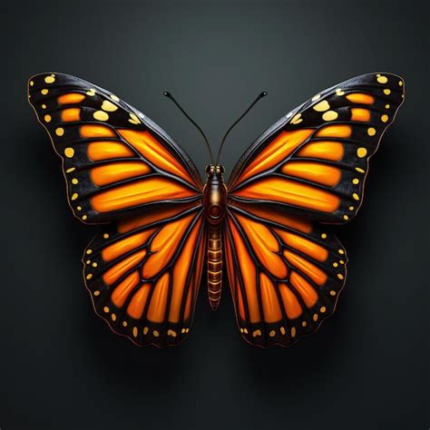 Premium AI Image | 3d Monarch Butterfly Isolated