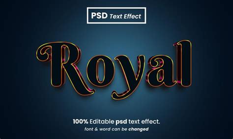 Premium PSD | Royal 3d editable text effect