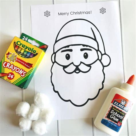 Easy Cotton Ball Santa Craft For Kids Free Printable Simply Full Of