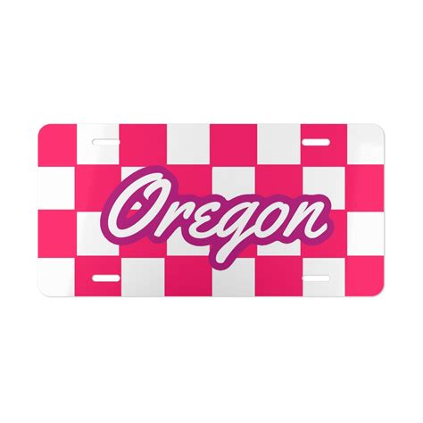 Cute Pink Oregon License Plate Wall Art Office Decor Garage Etsy