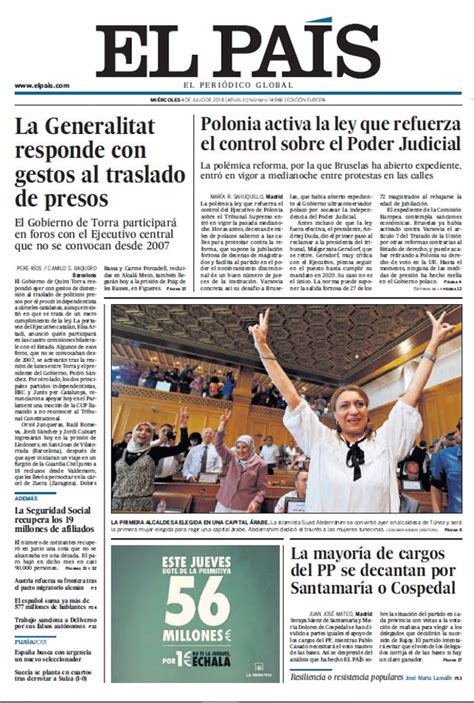 Las Portadas De Los Periódicos De Hoy Miércoles 4 De Julio De 2018