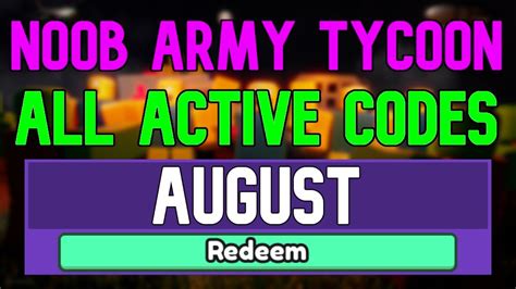 All New August 2022 Codes For Noob Army Tycoon ROBLOX WORKING Noob