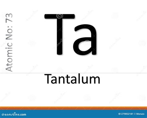 Tantalum Chemical Element Symbol Illustration Stock Illustration