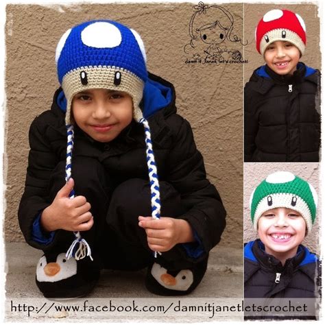 damn it Janet, let's crochet!: Mario Bros. Mushroom Beanie