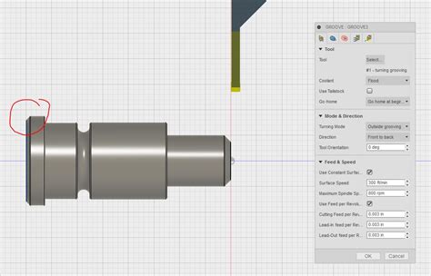 Solved Using A Parting Tool To Make A Chamfer Autodesk Community