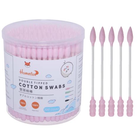 Amazon Homefox Pink Cotton Swabs Spiral Pointed Count