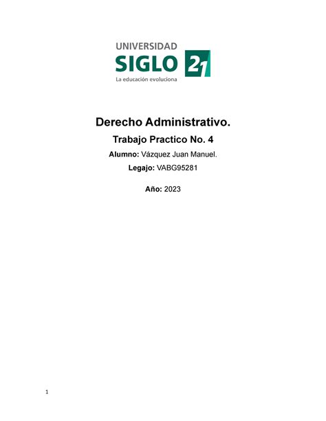 TP 4 Der Admnistrativo JMV Derecho Administrativo Siglo 21 Studocu