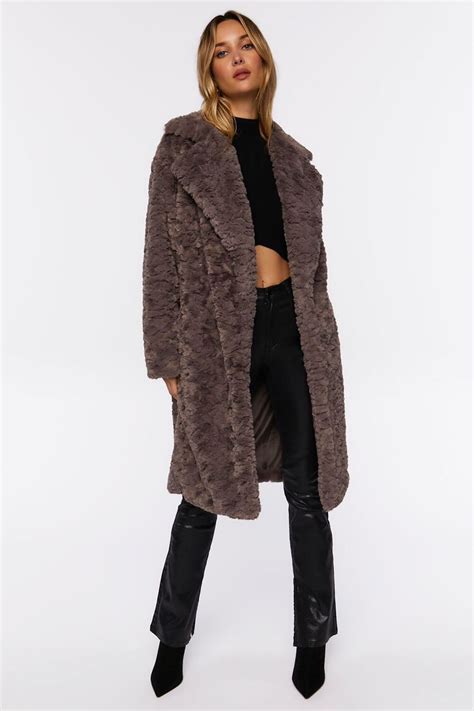 Faux Fur Longline Coat