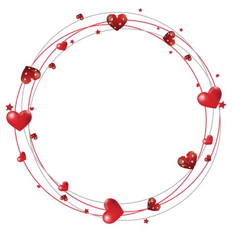 Rounded Valentine Day With Hearts Transparent Rounded Valentine Day