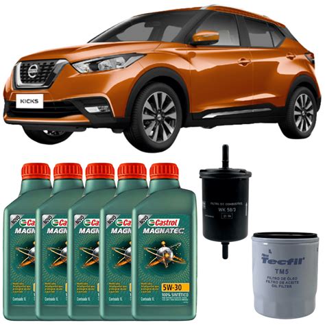 Kit Troca De Leo Castrol W Api Sp Para Nissan Kicks Filtros