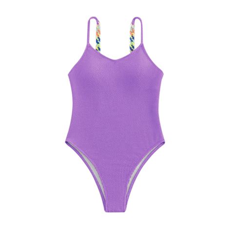 Womens One Piece Swimsuit Sexy Solid Color Tummy Control High Waisted