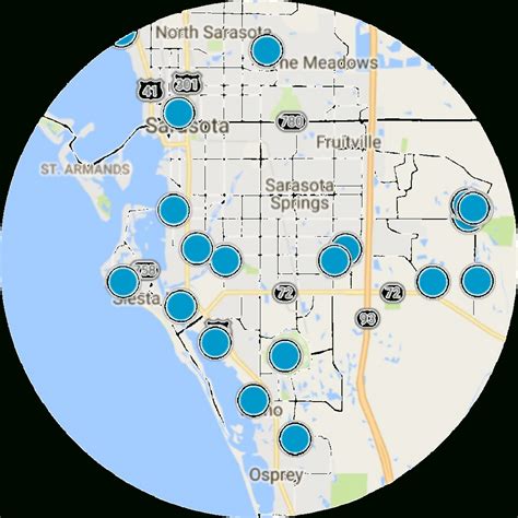 Sarasota Florida Map Stock Image. Image Of Sarasota - 128973471 ...