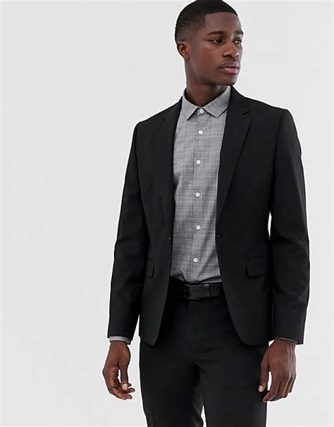 Asos Design Skinny Suit Jacket In Black Asos