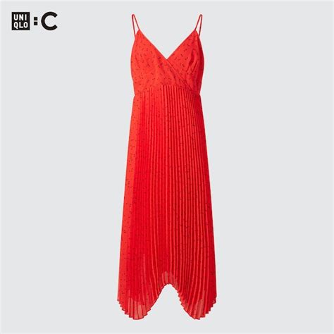 Pleated Camisole Printed Dress Uniqlo Us