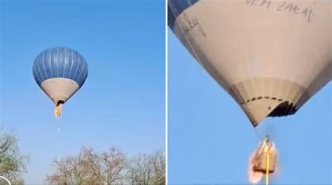 Globo Aerost Tico Se Incendia En El Aire En Teotihuacan M Xico