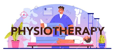 Premium Vector Physiotherapy Typographic Header Doctor Helping