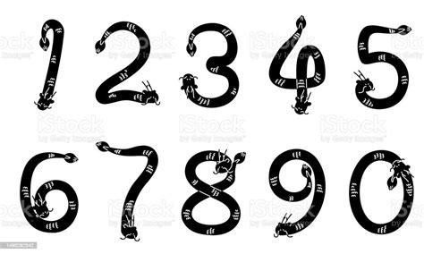 Dragonshaped Numbers Stock Illustration - Download Image Now - Animal ...