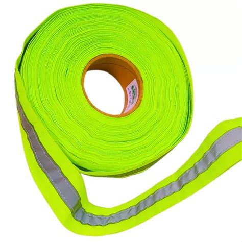 10 Mts Faixa Refletiva Uniforme Gorgurão Verde Fluorescente