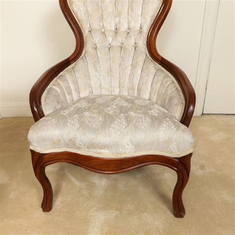 Antique Upholstered And Carved Victorian Parlor Chair Ebth