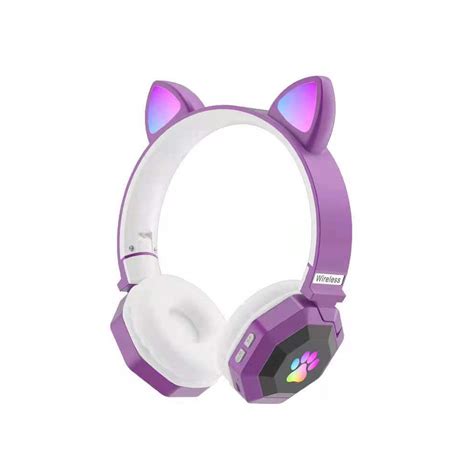 Morado Oscuro Auriculares Inal Mbricos Con Bluetooth Para Ni Os Y