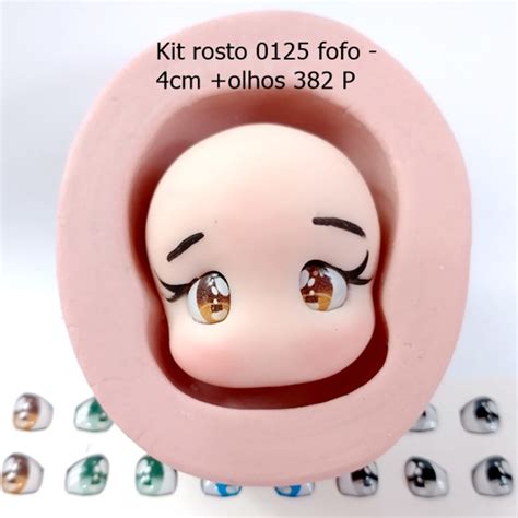 Molde Silicone Kit Rosto Fofo Olhos P No Elo