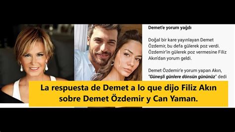 La respuesta de Demet a lo que dijo Filiz Akın sobre Demet Özdemir y