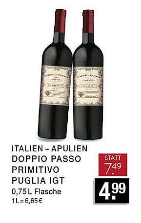 Apulien Doppio Passo Primitivo Puglia Igt Angebot Bei Edeka Zurheide