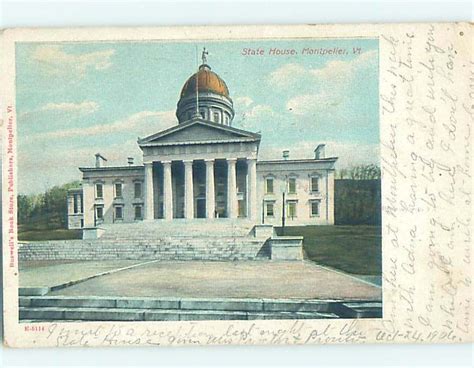 Pre 1907 STATE CAPITOL BUILDING Montpelier Vermont VT H7422 United