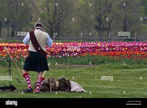 Tulip Time Festival Dutch Holland Michigan In Usa A Man In Traditional