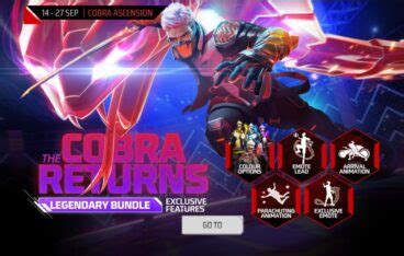 Free Fire Max Cobra Ascension Get Cobra Rage Bundle Gun Skins And