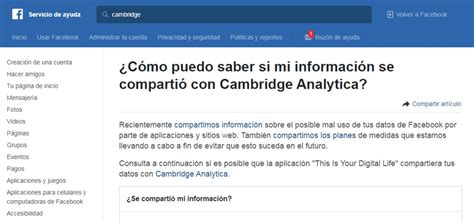 Así Puedes Saber Si Tus Datos De Facebook Terminaron En Manos De