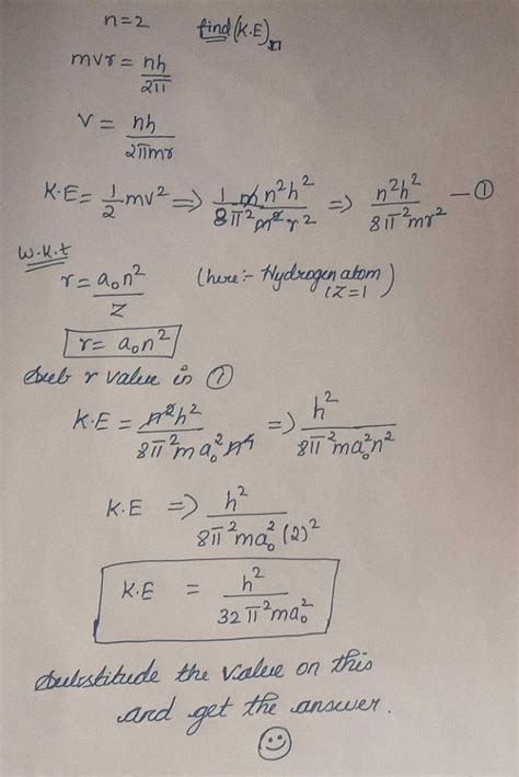 The Kinetic Energy Of An Electron In The Second Bohr Orbit Of Hydrogen Atom Is Edurev Neet