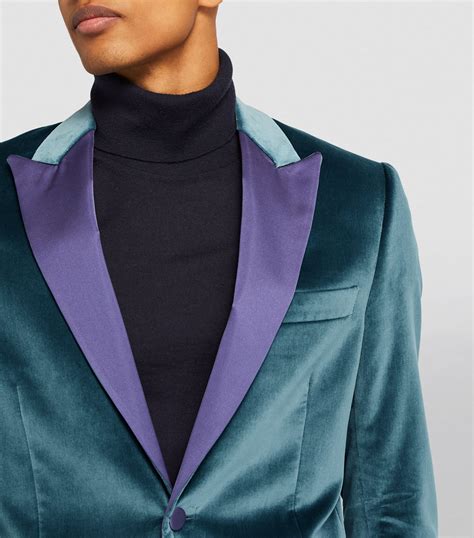 Mens Paul Smith Blue Velvet Blazer Harrods Uk