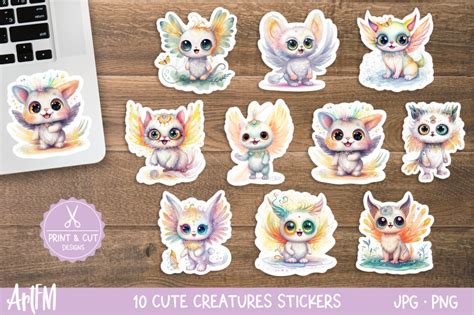 Cute Mythical Creatures Stickers Kawaii Fantasy Characters By ArtFM