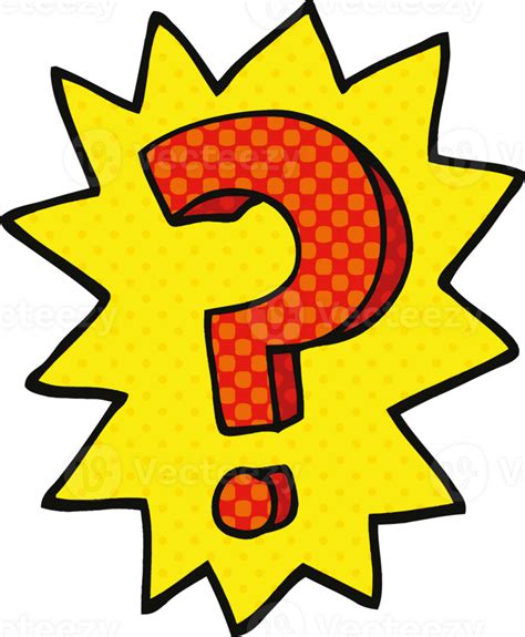 Comic Book Style Cartoon Question Mark Png