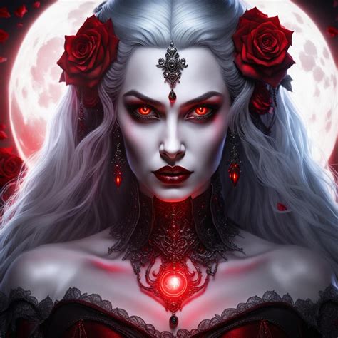 Portrait Of A Majestic Evil Vampire Queen Ai Generated Artwork