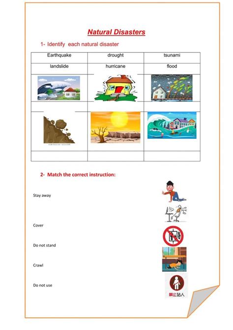 Worksheet Natural Disasters