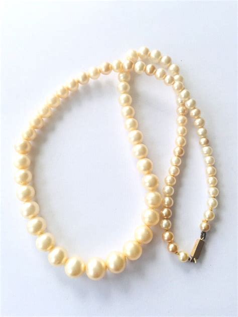 Vintage Ciro Signed Ct Gold Clasp Faux Pearls Single Strand Etsy