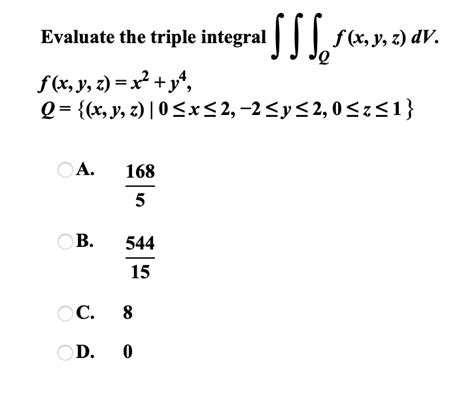 Solved Evaluate The Triple Integral ∭qf X Y Z Dv