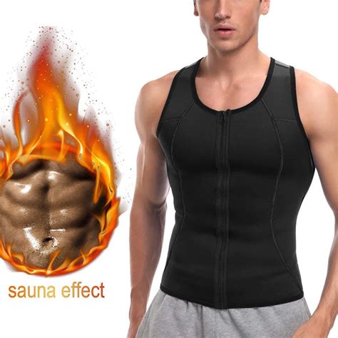 Vertvie Men Sauna Running Vest Neoprene Slim Waist Trainer Body Control