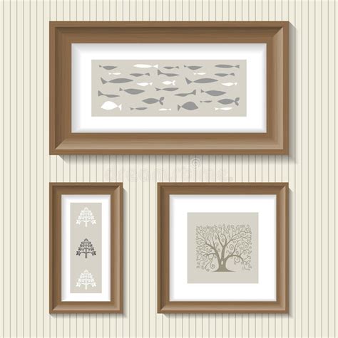 Paintings In Oak Frames Stock Illustration Illustration Of Design