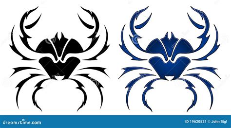 Crab tattoo design stock vector. Image of marine, sealife - 19620521