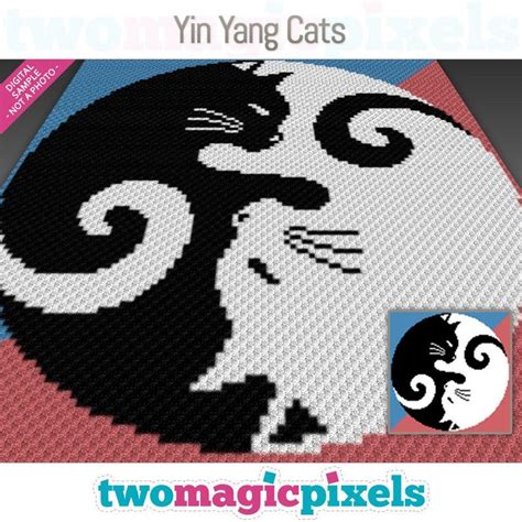 Yin Yang Cats Graph For Crochet C C Mini C C Sc Hdc Dc Etsy C C